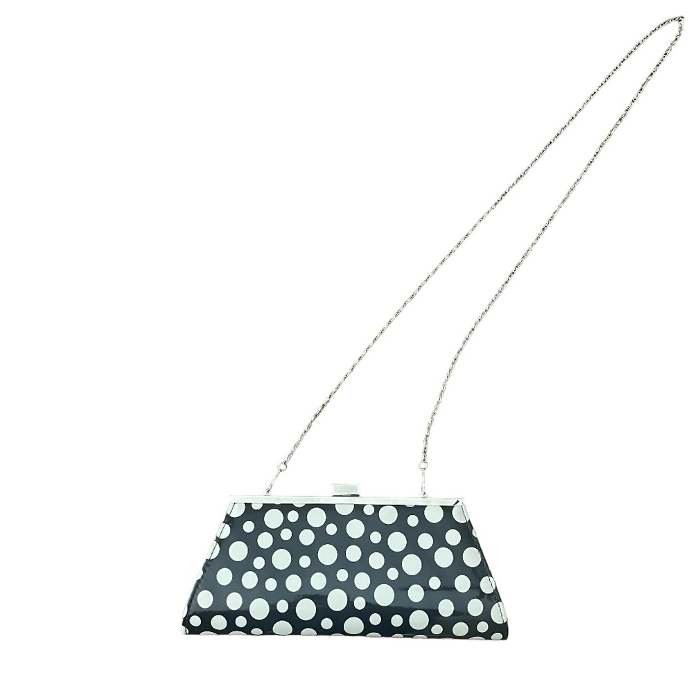 NWOT Neiman Marcus Black and White Polka Dot Clutch